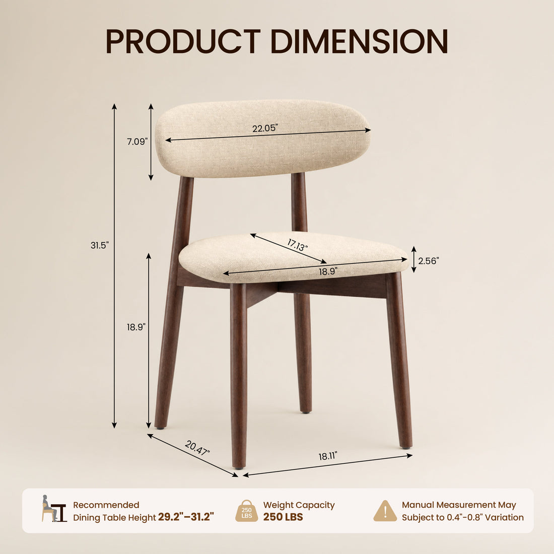 COLAMY upholstered dining chair