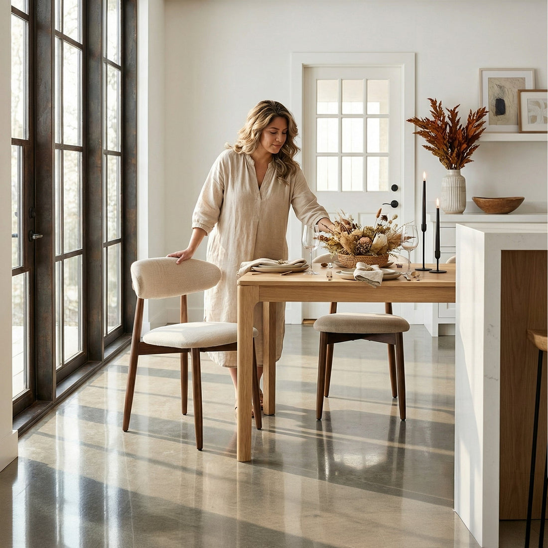 COLAMY upholstered dining chair
